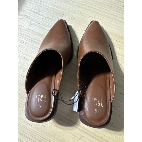 Time And Tru Women’s Block Heel Mule Brown Clogs Size 9 With Studs New With Tags - Picture 7 of 8
